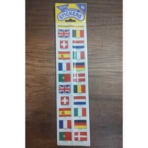 Vintage Stickers Applause European Flags T-47079 NOS 60ct Sealed